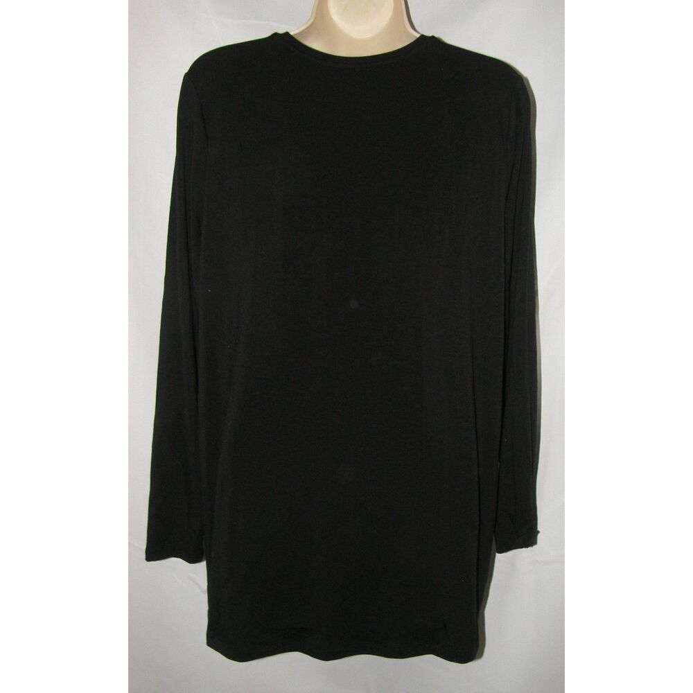 EILEEN FISHER Black Sz Medium Casual Wear Stretchy Jersey Knit Tunic Shirt - Picture 5 of 6